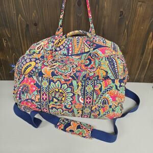 Vera Bradley Grand Traveler Venetian Print Blue Orange Red Paisley